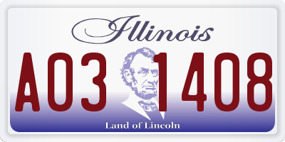 IL license plate A031408
