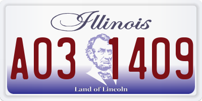 IL license plate A031409