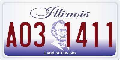 IL license plate A031411