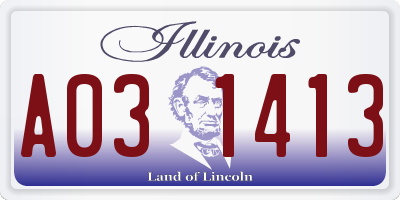 IL license plate A031413
