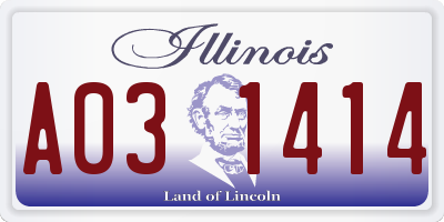 IL license plate A031414