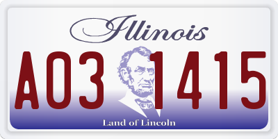 IL license plate A031415