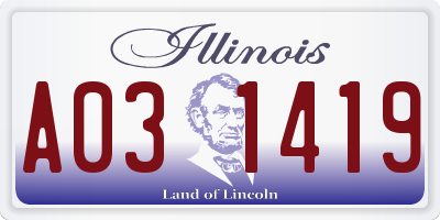 IL license plate A031419