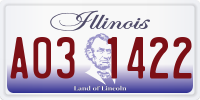 IL license plate A031422
