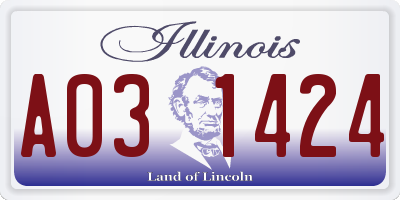 IL license plate A031424