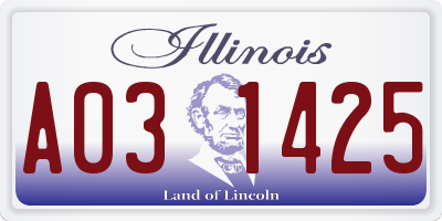 IL license plate A031425