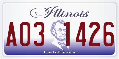 IL license plate A031426