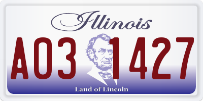 IL license plate A031427