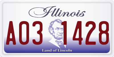 IL license plate A031428