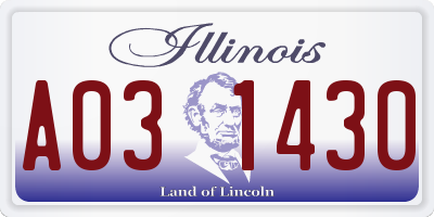IL license plate A031430