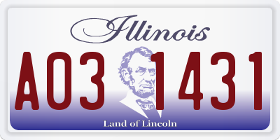 IL license plate A031431