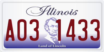 IL license plate A031433