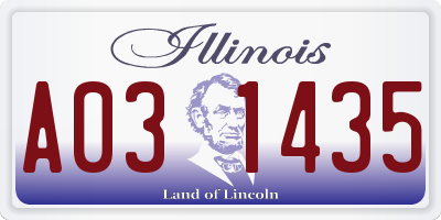 IL license plate A031435