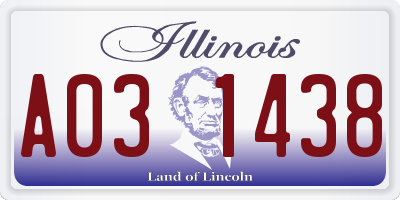 IL license plate A031438