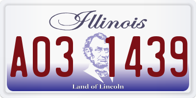 IL license plate A031439