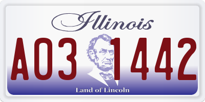 IL license plate A031442