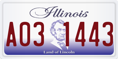 IL license plate A031443