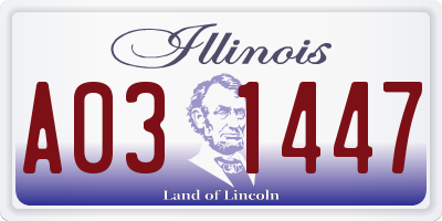 IL license plate A031447