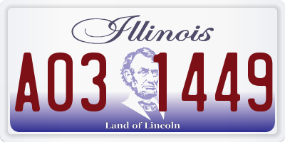 IL license plate A031449
