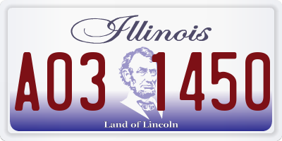 IL license plate A031450
