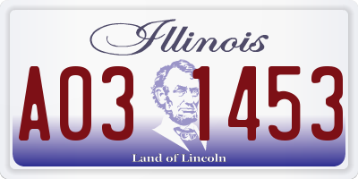IL license plate A031453