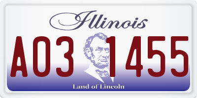 IL license plate A031455