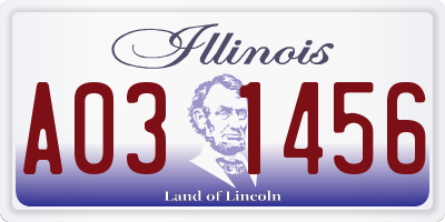 IL license plate A031456