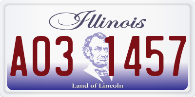 IL license plate A031457