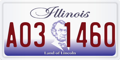 IL license plate A031460