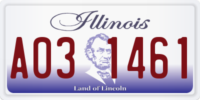 IL license plate A031461