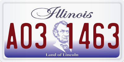 IL license plate A031463