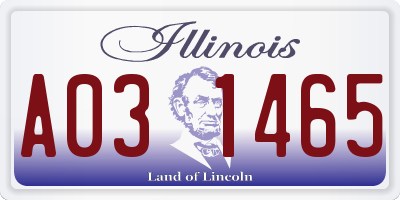 IL license plate A031465