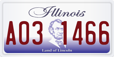 IL license plate A031466