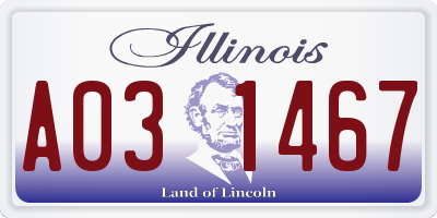 IL license plate A031467