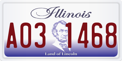 IL license plate A031468