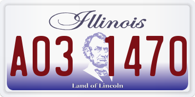 IL license plate A031470