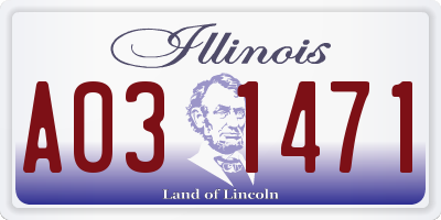 IL license plate A031471