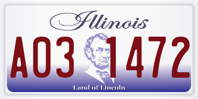 IL license plate A031472