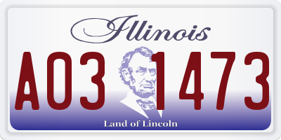 IL license plate A031473