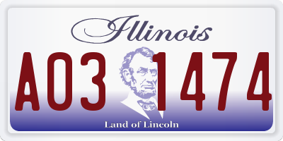 IL license plate A031474