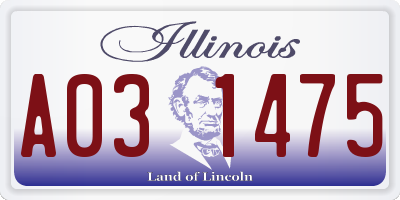 IL license plate A031475