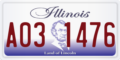 IL license plate A031476