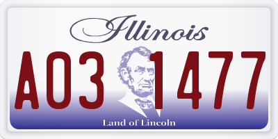 IL license plate A031477