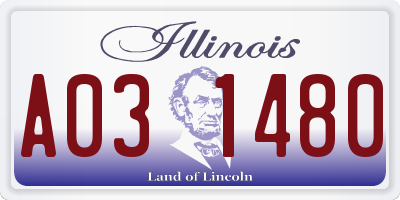 IL license plate A031480