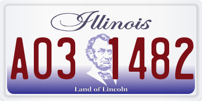 IL license plate A031482