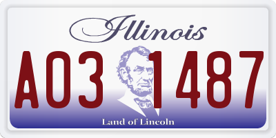 IL license plate A031487