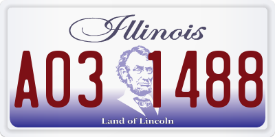 IL license plate A031488