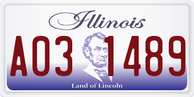 IL license plate A031489