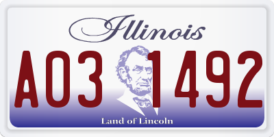 IL license plate A031492