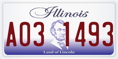 IL license plate A031493